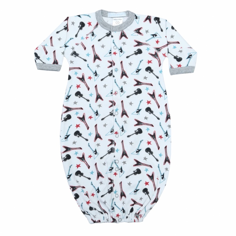 Baby Steps baby boy guitar printer converter gown onesie